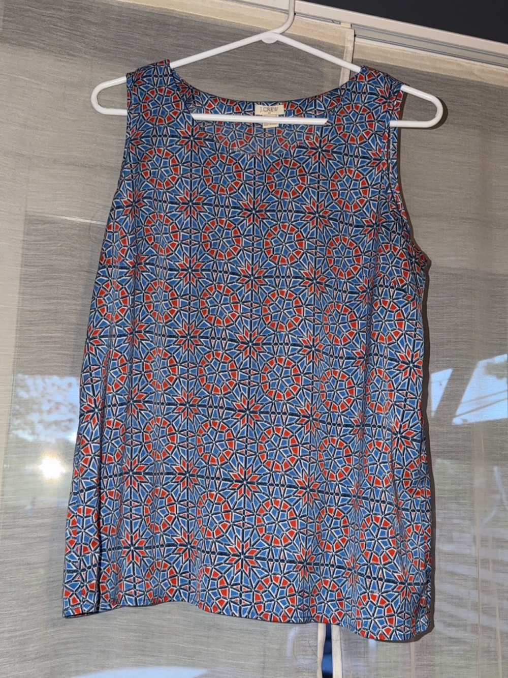 J.Crew Mosaic Mandala Sleeveless Blouse Size 8